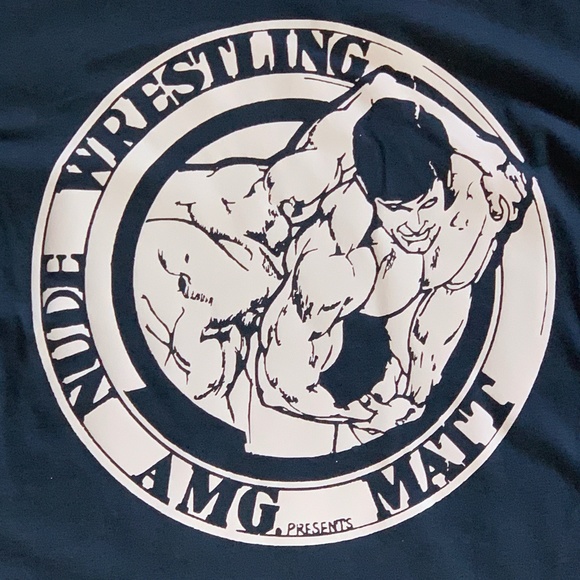 AMG Nude Wrestling Presents Matt!  HTV on Dark Blue 100% Cotton Next Level T - Picture 5 of 10